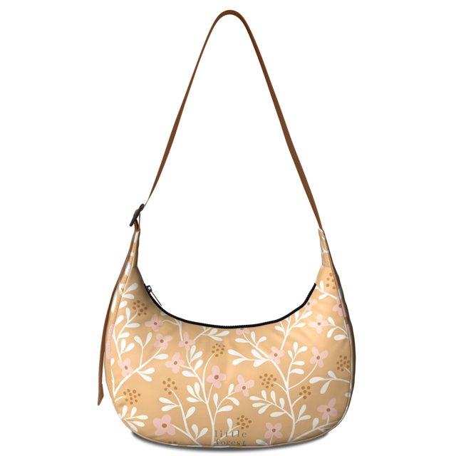 Small Crossbody Purse featuring Botanical Garden Print Adjustable Strap Lightweight Nylon Vintage Aesthetic Suitable for Daily Use