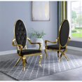 thumbnail image 2 of Tufted Arm Chairs in Black Velvet and Gold Stainless Steel (Set of 2), 2 of 2