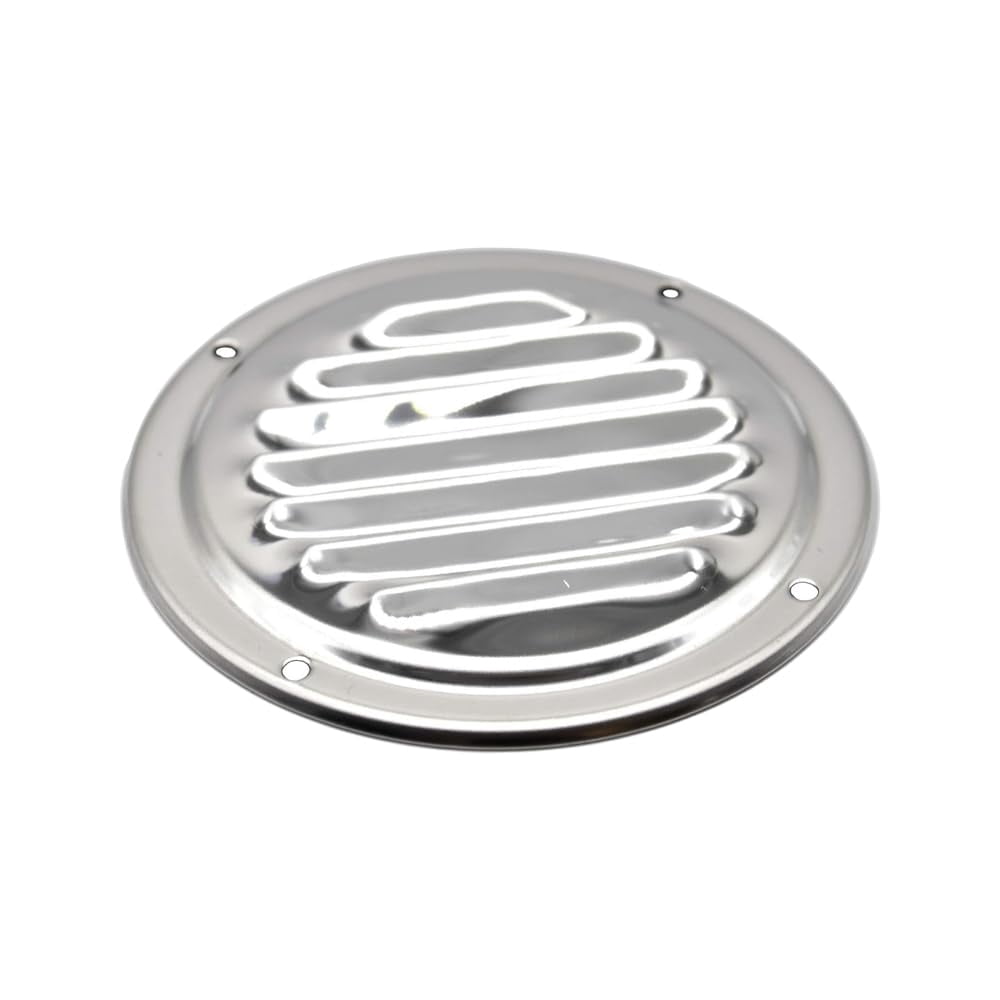 MARINE CITY Round Louvered Vent, 304 Grade Stainless Steel, 6 Inches, Durable and Weather-Resistant, for Kitchen, Bathroom, Study Room, Roofing, Soffit Vents, Yachts, Caravan (Pack of 1)