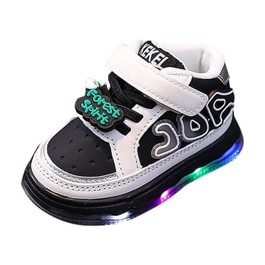 PMVFHDE Shoes for Toddler Sneakers Children Shoes Sports Shoes Light Shoes Small White Shoes Light Board Shoes Non Soft Bottom Toddler Shoes Baby Sneakers Black,10.5