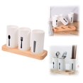 thumbnail image 1 of Oleegame 1PC Stainless Steel Cutlery Set Base Chopstick Holder Kitchen Utensil Storage Box Multifunctional Household Creative Chopsticks White, 1 of 8