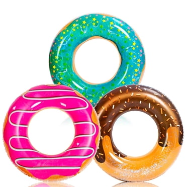 Joyfy 3Pack Inflatable Pool Floats for Kids Adults, 81 cm Donut Swim Pool Rings Swimming Rings Floaties for Swimming Pool Party Decorations(Fruit/Donut/Tropical)