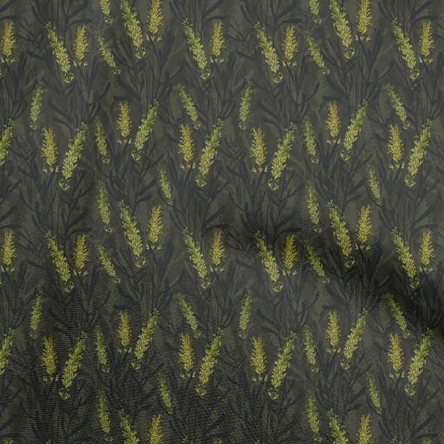 oneOone Georgette Viscose Gray Fabric Floral Craft Projects Decor Fabric Printed By The Yard 42 Inch Wide