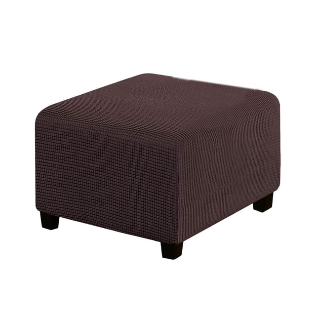 relayinert Stretch Ottoman Cover High Elastic Skin Friendly And Breathable Easy To Install Fine Workmanship dark coffee S