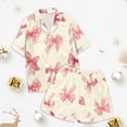thumbnail image 4 of Pyjama en Satin pour Garçon Imprimé Manches Courtes Boutonné Ensemble de Vêtements d'Intérieur Ensemble de Pyjama Mode pour Filles Pyjamas pour Filles Garçons Mode pour Filles, 4 of 5
