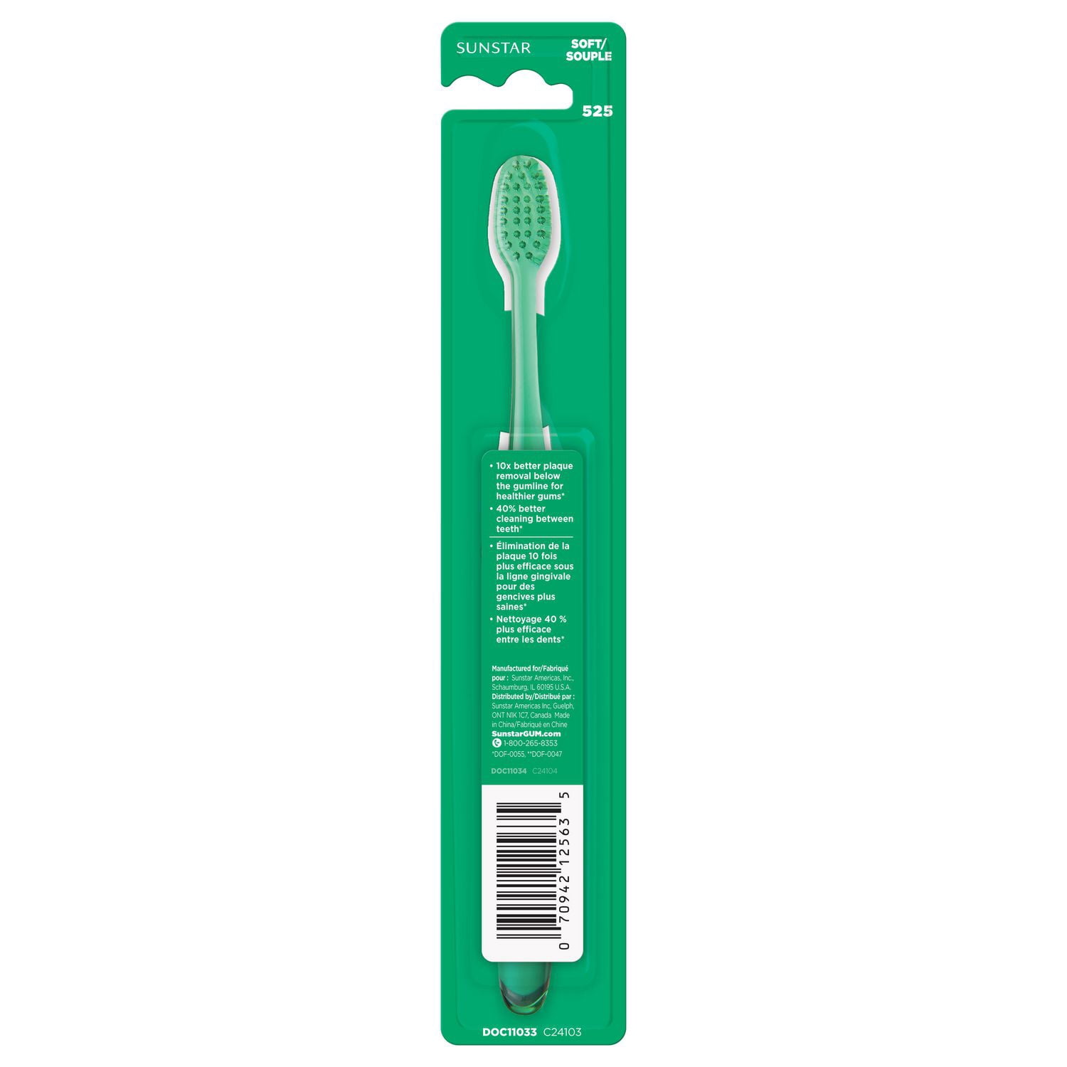 GUM® TECHNIQUE® Brosse à Dents Nettoyage en Profondeur, Compacte, Brins Souples