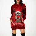 thumbnail image 2 of Kcodviy Femmes Vintage Joyeux Noël Chandail à Fermeture Éclair devant Robe Imprimée Manches Longues Chandail à Capuchon à Fermeture à Glissière pour Femmes Chandails à Capuchon Manches Longues Midi Chandails à Capuchon de Noël pour Femmes Robes avec Poches, 2 of 6