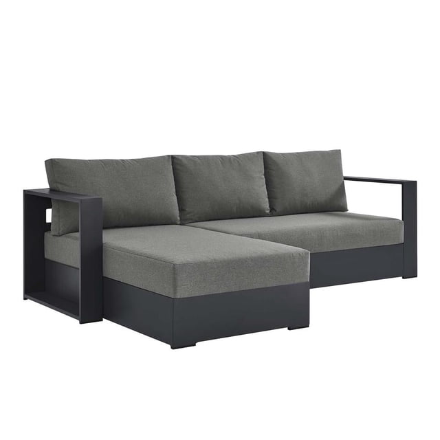 Modway Tahoe Sectionnel de Mobilier de Patio Extérieur 2 Pcs, Gris
