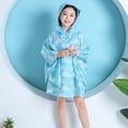 thumbnail image 2 of MIASHUI Kids Rain Poncho Reusable Toddler Raincoat Waterproof Rain Jacket,Light Blue,6-8 Years, 2 of 4
