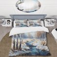 thumbnail image 2 of Designart "Birch Woods Winter IV" Tree Birch Bedding Covert Set - Traditional Blue Floral Bed Set With 2 Shams, 2 of 6