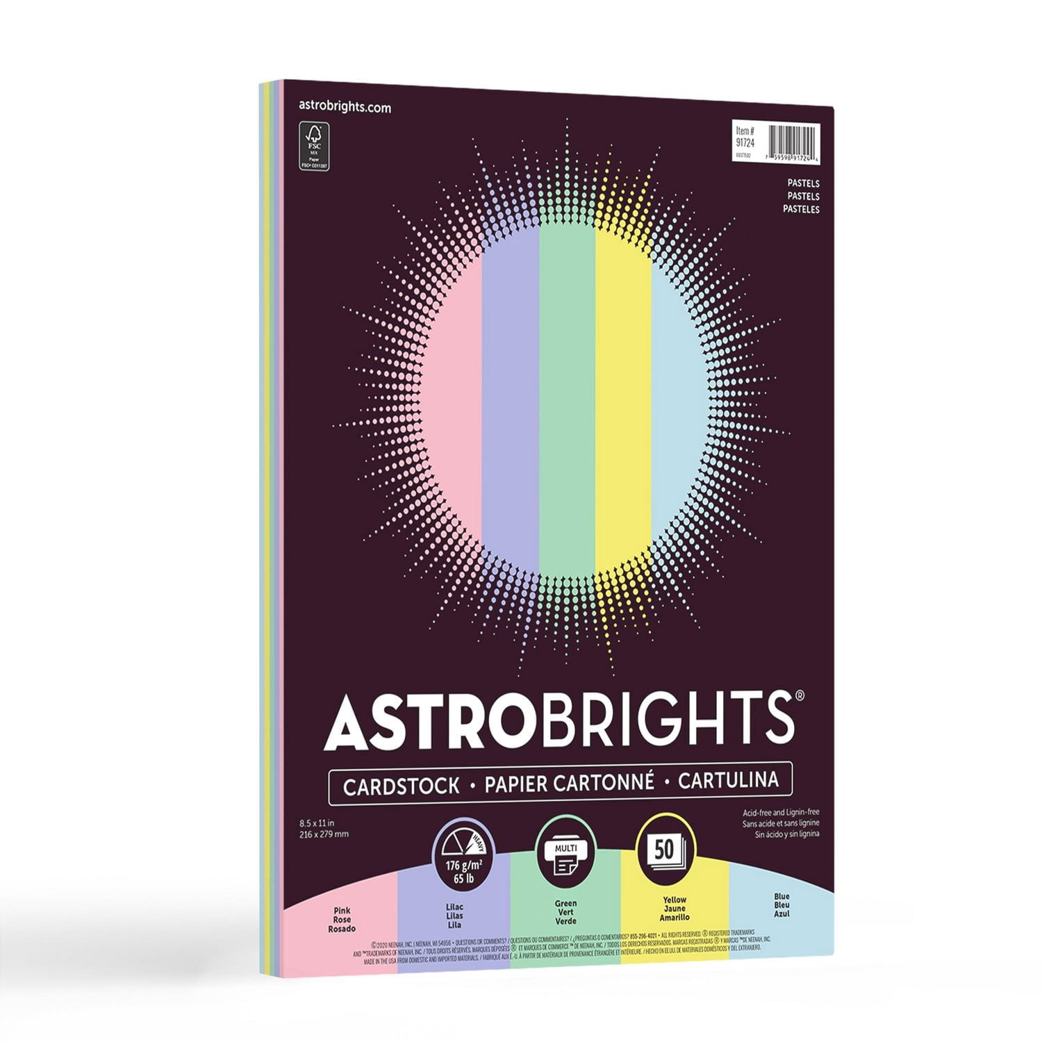Astrobrights "Pastel" 5-Colour Assorted Cardstock