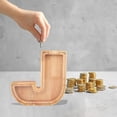 thumbnail image 5 of Danhjin Personalized Wooden Name Money Box Wooden Deposit Box Twenty Six English Letters Room Decor, 5 of 5