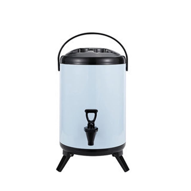 Seau Distributeur de Boissons Chaudes et Froides Isolé en Acier Inoxydable avec Robinet pour Thé au Lait