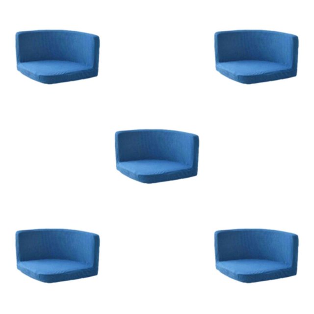 kurtrusly Trilateral Chair Covers Wide Application And Strong Elastic Chair Protection Made Easy Polyester Cover Chairs Decoration Grey blue 5Set