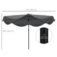 thumbnail image 3 of Outsunny Parasol de Patio Solaire avec DEL et Inclinaison, Parasol de Table, Gris Foncé, 3 of 10