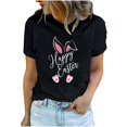 thumbnail image 2 of EGNMCR Chemises de Pâques pour Femmes Chemises Imprimé de Pâques T-shirt Col Rond Mode et Confortable Haut Manches Courtes Col Rond T-shirt pour Femmes, 2 of 7