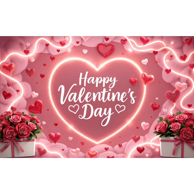 Happy Valentines Day Banner Valentines Day Backdrop For Valentines Day Decor Valentines Heart Backdrop Valentines Banner Decorations Party Decorations
