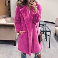 thumbnail image 3 of CEHVOM Manteau en Fausse Fourrure Chaud pour Femmes, Veste d'Hiver à Col Rabattu, 3 of 7