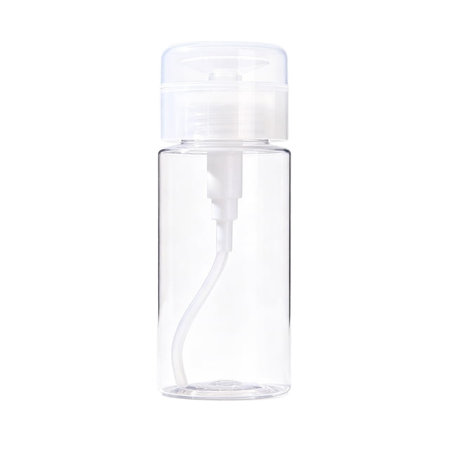 Distributeur de Pompe à Acétones Bouteille à Pression Transparente pour Dissolvant de Vernis à Ongles Alcools Lotion Démaquillant Voyage Portable Réutilisable Étanche Scellé 100Ml 150Ml 200Ml Rechargeable Format Voyage