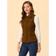 thumbnail image 2 of INSPIRE CHIC Veste Zippée pour Femme Sans Manches Anorak Gilet Utilitaire Veste avec Poches G Brun, 2 of 5