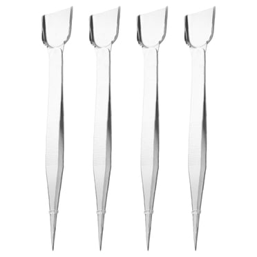 GOOHOCHY 4 pinzas curvas prácticas con cuchara para gemas, juego de herramientas para recoger cuentas, clasificador de diamantes de imitación, tablas para recoger perlas y cuchara para manualidades.