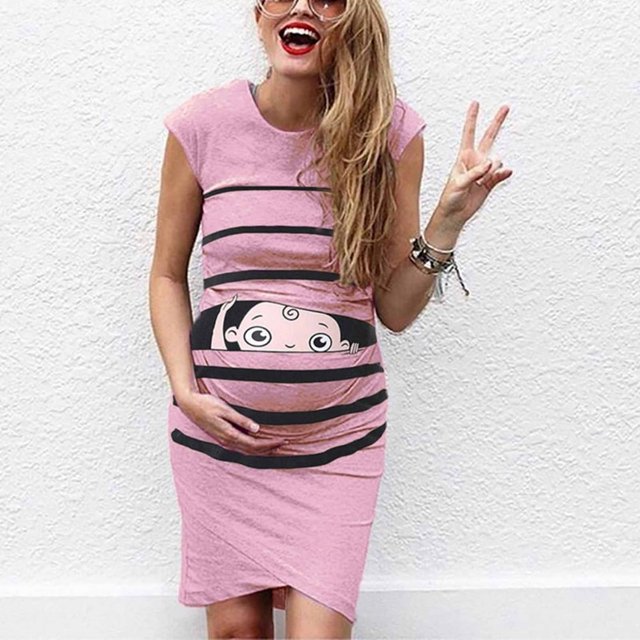 Vêtements de Grossesse Offres de l'Action de Grâce Liquidation Été Vêtements de Maternité pour Femmes Col Rond Manches Courtes Volants Pli Hauts de Grossesse