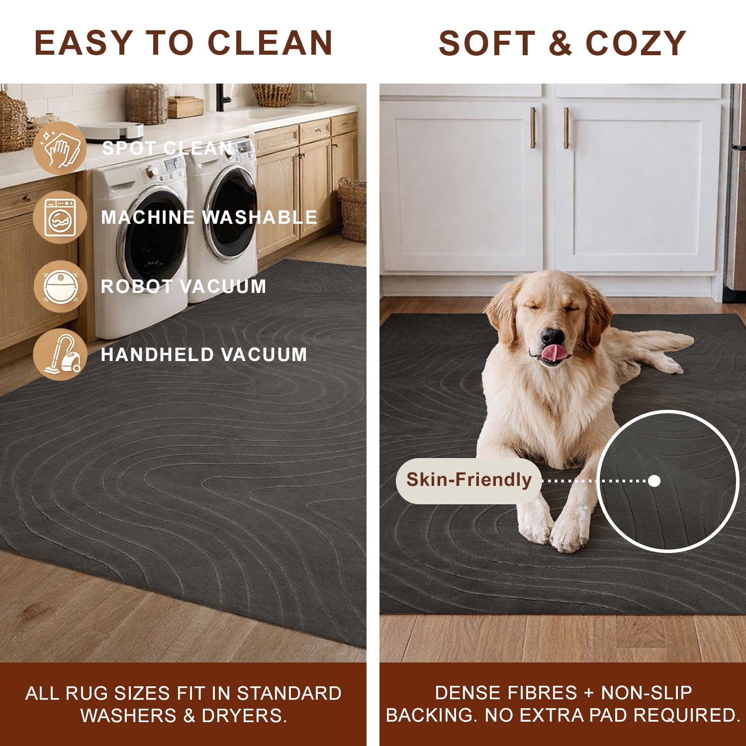 Tapis de Couloir Somos Lavable A la Machine Contemporain/Moderne pour Salon, Chambre, Salle Manger, Entrée, et Plus Encore.