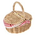 thumbnail image 1 of Bread Storage Basket Handheld Basket Outdoor Picnic Basket with Double Lids, 1 of 6