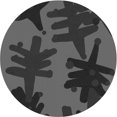thumbnail image 1 of Ahgly Tapis Rond Lavable en Machine Intérieur Transitionnel Noir Charbon, 4 Pieds Rond, 1 of 7