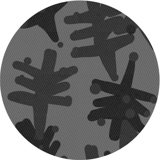 Ahgly Tapis Rond Lavable en Machine Intérieur Transitionnel Noir Charbon, 4 Pieds Rond