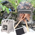 thumbnail image 2 of Camping Stove Wood, Mini Light Outdoor Stainless Steel Folding Firewood Stove Portable Field Hiking Mini Stove Splicing Camping Stove Portable Camping Stove, 2 of 9