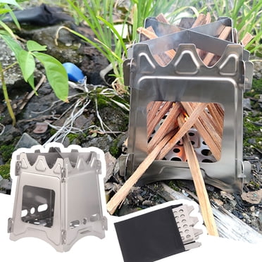 Chmadoxn Mini Light Outdoor Stainless Steel Folding Firewood Stove Portable Field Hiking Mini Stove Splicing Camping Stove folding firewood stove