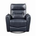thumbnail image 3 of Lexicon Thomas Leather Swivel Glider Reclining Chair in Dark Blue, 3 of 14