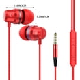 thumbnail image 2 of In-Ear Headphones with Microphone - 3.5mm Wired Earbuds, Stereo Sound, Powerful Bass - for iOS, Android, Laptops, MP3, Gaming, 100cm Cable, 2 of 5