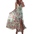 thumbnail image 1 of HAWEE Robe Décontractée à Col en V pour Femme, Été, Dos Nu, Imprimé Floral, Sans Manches, Robe Maxi pour Plage et Fête, 1 of 5