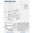 thumbnail image 2 of HDPE Outdoor Rocking Chair, High Back Patio Rocking Chairs with Wide Armrests, All Weather Porch Rocker for Lawn, Garden, Deck, 380 Lbs Weight Capacity, White, 2 of 8