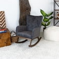 thumbnail image 3 of Logan Fauteuil d'Appoint Berçant Moderne en Tissu pour Salon Intérieur, Gris, 3 of 7