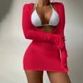 thumbnail image 1 of Meichang Maillots de Bain Trois Pièces pour Femmes avec Robe de Plage par-Dessus, Bikini à Dos Nu, Ensembles de Bikini Triangle String, Maillot de Bain avec Découpe, Sortie de Plage, 1 of 3