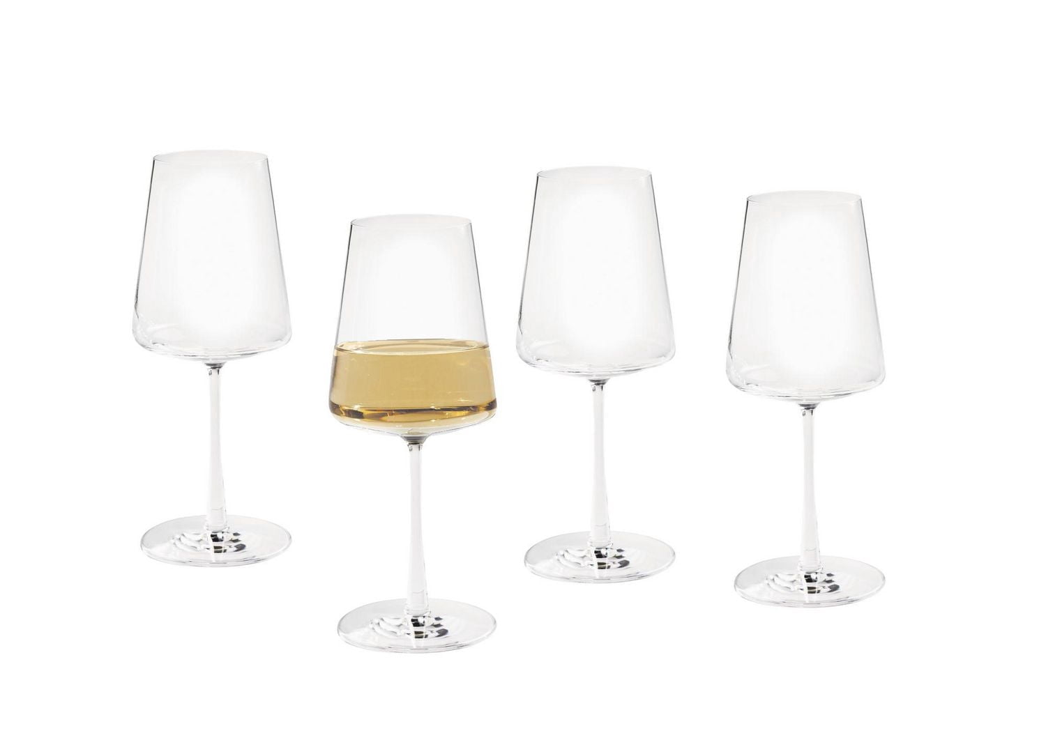 Verre clair évasé de vin blanc avec tige, 4 paquets