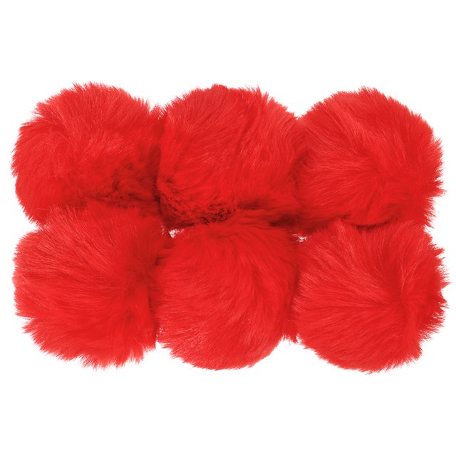Uxcell Pompons en Fausse Fourrure pour Chapeaux, Pompons en Fourrure Duveteuse et Douce, Rouges, Lot de 6. Cet Ensemble Comprend six Pompons en Fausse Fourrure Rouges, Chacun Mesurant 7 cm (2,76 Pouces) de Diamètre. Fabriqués à Partir de Cheveux Artificiels de Haute Qualité, les Pompons Sont Doux, Moelleux et Confortables au Toucher. l'Arrière Bien Cousu Assure la Durabilité et Empêche la Perte de Fibres, les Rendant Adaptés à une Utilisation à Long Terme. Parfaits pour les arts Plastiques, les Décorations de Chapeaux Ou Autres Projets Créatifs