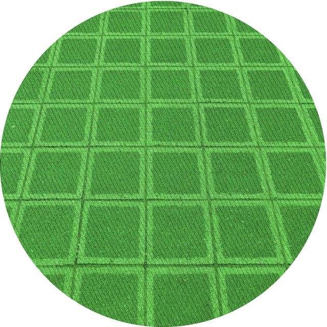 Ahgly Company Tapis Rond Lavable en Machine Intérieur Transitionnel Vert, 4 Pieds Rond