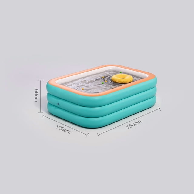 Foldable Inflatable Swimming Pool with Thickened Awning Slide – 1.5m 3-Layer Design for Kids & Adults, Portable Home Use, Single Pool for Backyard Parties & Summer Cooling Fun
