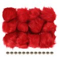 thumbnail image 1 of Unique Bargains Fluffy Soft Faux Fur Pom Poms for Hats with Snap Button, Red 12Pack, 1 of 7