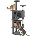 thumbnail image 1 of PawHut 54" Cat Tree Tower with Scratching Posts, Cat Condos, Dark Grey, 1 of 10