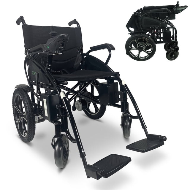 ComfyGO 6011 Fauteuil Roulant Électrique Motorisé Robuste, Noir