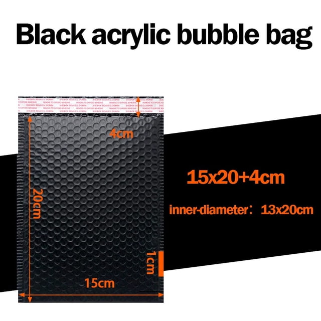 RYRDWP Mailers Bubble Padded Envelopes Lined Poly Black 25PC