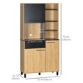 thumbnail image 3 of HOMCOM Armoire de Rangement de Cuisine avec Étagère Réglable Porte à Fermeture Douce, 3 of 10