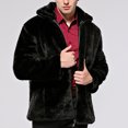thumbnail image 2 of Awdenio Hommes Solide Casual Col Faux Cardigan Fermeture Éclair Manteaux Veste d'Hiver, 2 of 4