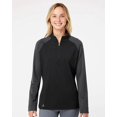 thumbnail image 2 of Adidas Womens Stripe Block Quarter-Zip Pullover, 2XL, Team Navy Blue, 2 of 3