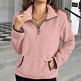 thumbnail image 2 of Timegard Half Zip Pullover for Women Cropped Long Sleeve Tops Sweatshirts Thumb Hole Fall Solid Color Tops, 2 of 6